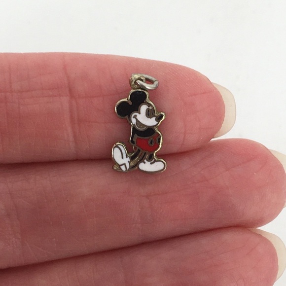 Vintage Walt Disney Mickey Mouse Tiny Charm Pendant Gold Miniature Collectible - Picture 10 of 11